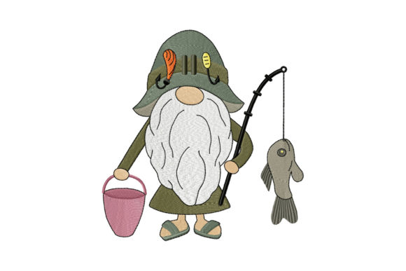 Gnome Fisherman Caught a Fish
