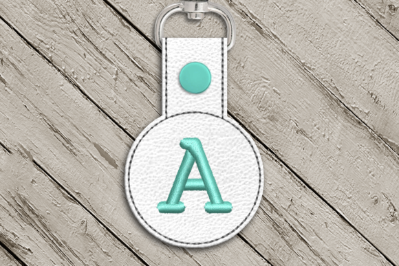 Letter A ITH Round Key Fob Applique