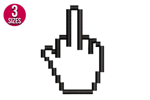 Middle Finger Embroidery Design