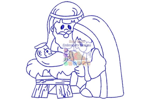 Nativity Blue Work