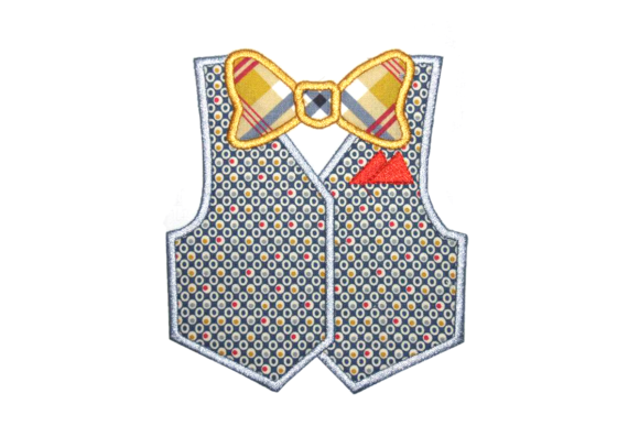 Vest and Bow Tie Applique